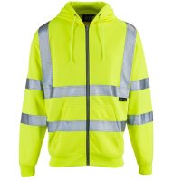 Hiviz Zipped Hooded Sweatshirt